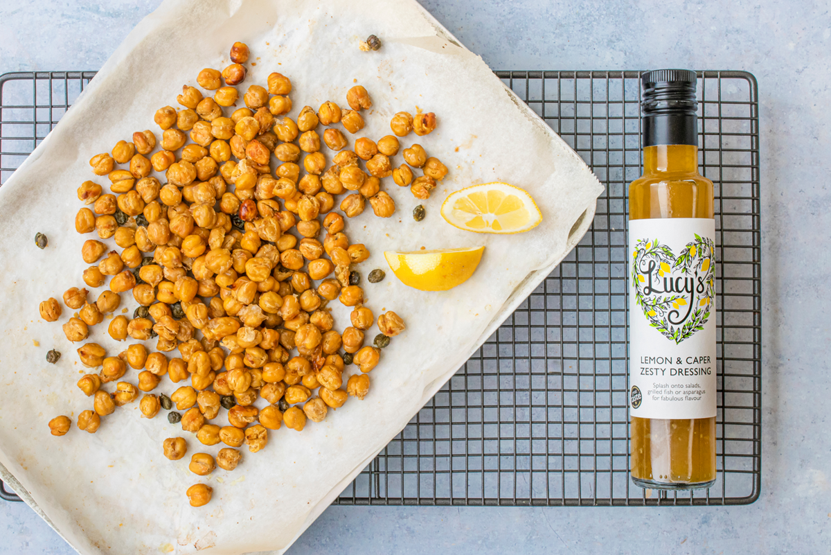 Lemon and Caper Roasted Chickpeas Lucy's Dressings