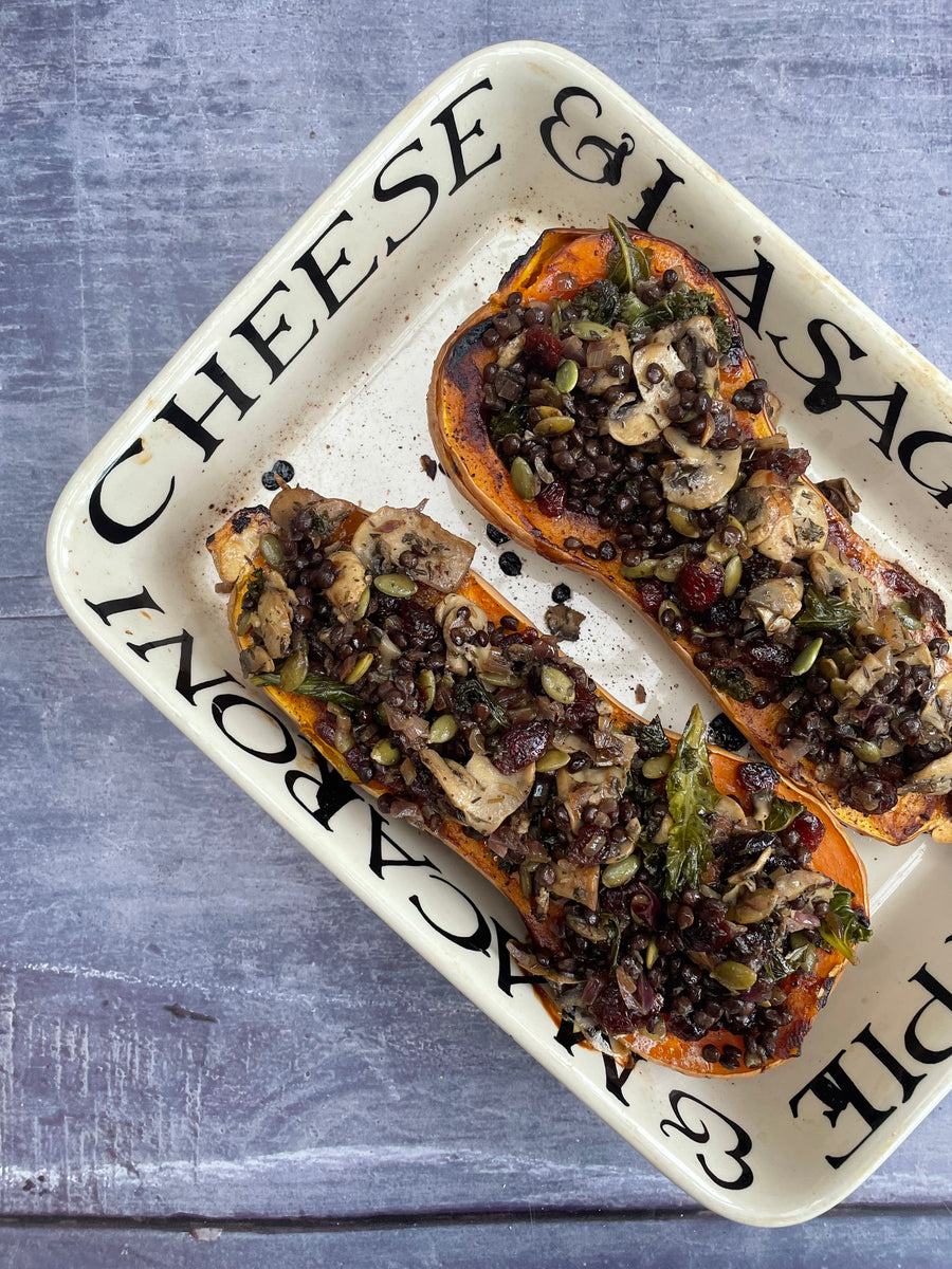 Miso &amp; Garlic Roasted Stuffed Butternut Squash &ndash; Lucy's Dressings