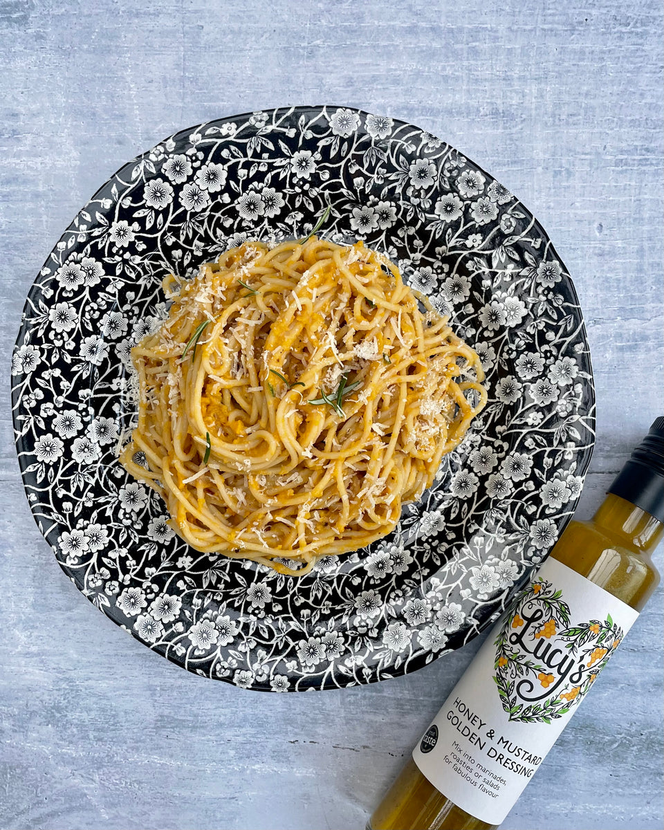 Creamy Butternut Squash Pasta with Lucy's Honey Mustard Dressing – Lucy's Dressings