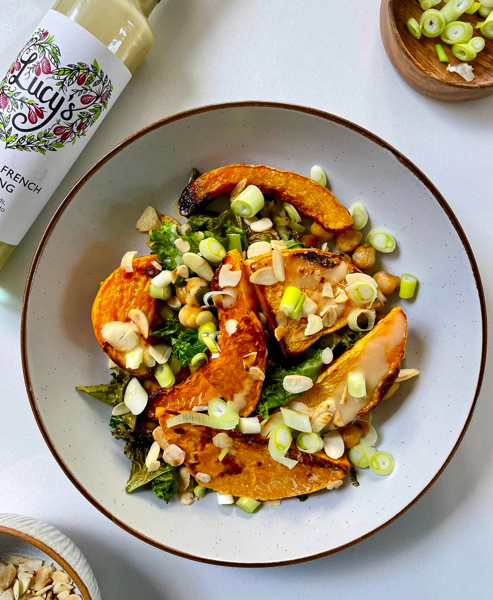 Chickpea, Kale and Squash Salad with Original French Dressing – Lucy's Dressings