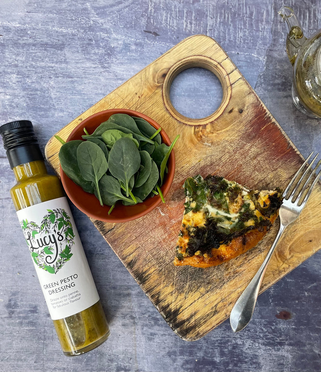 Cauliflower & Kale Frittata with Lucy's Green Pesto Dressing Lucy's