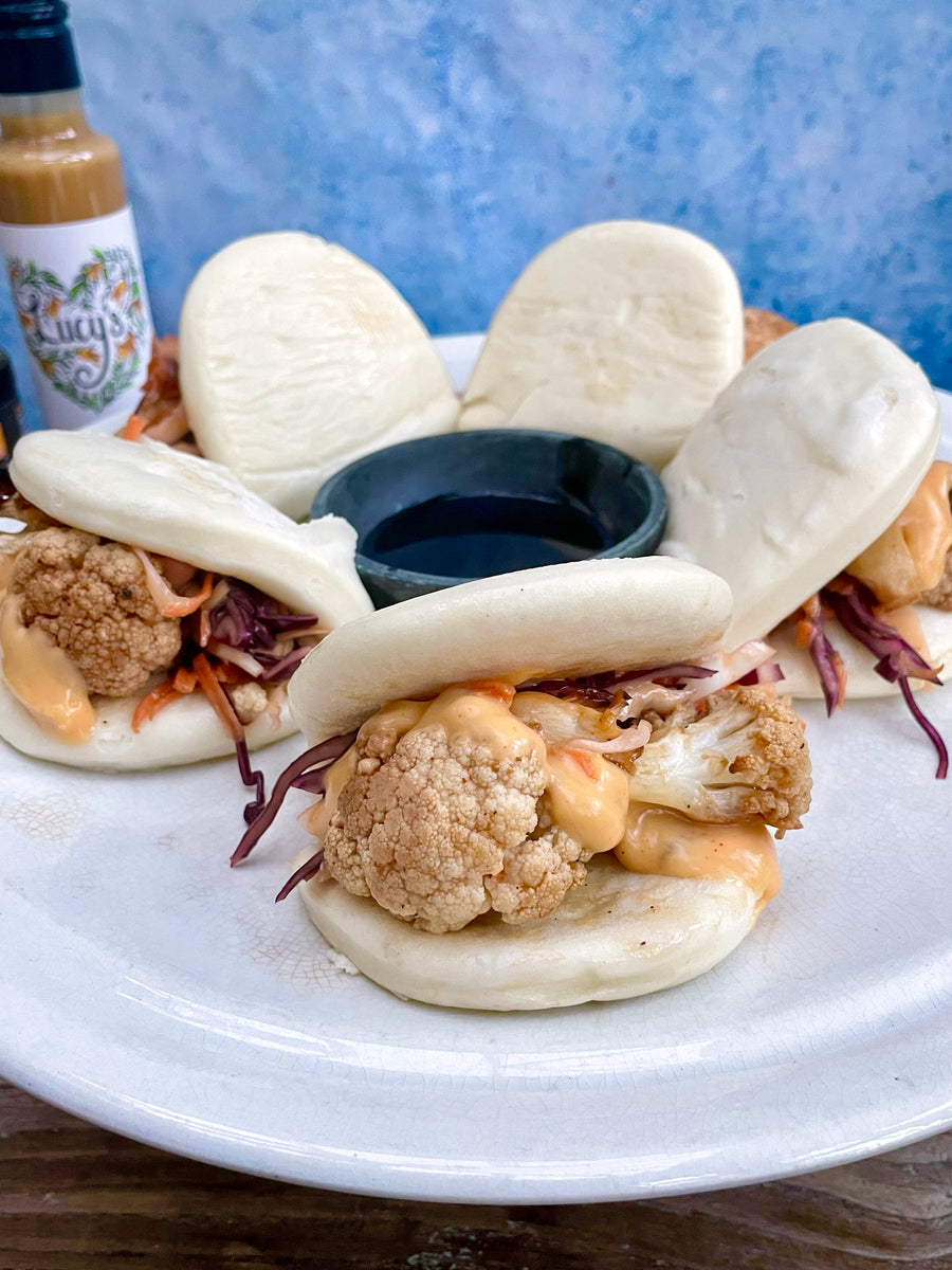 Cauliflower Bao Buns with Lime & Chilli Slaw – Lucy's Dressings