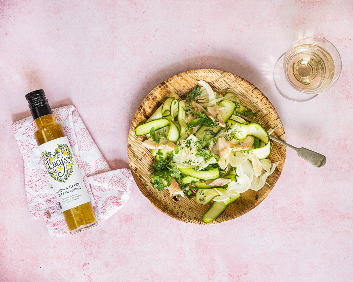 Smoked Trout, Fennel and Courgette Salad with Lucy's Lemon and Caper D