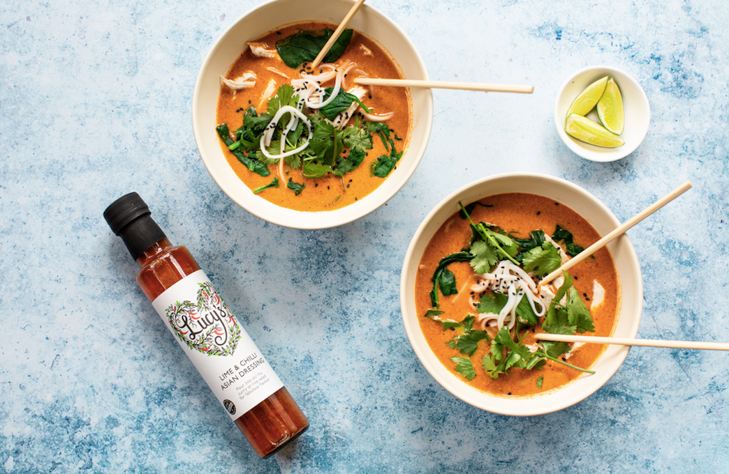Thai Red Chicken Curry Broth with Noodles – Lucy's Dressings