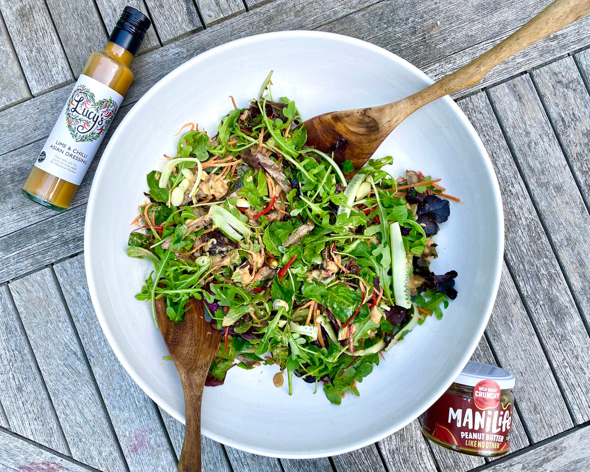 Asianinspired Steak Salad Lucy's Dressings