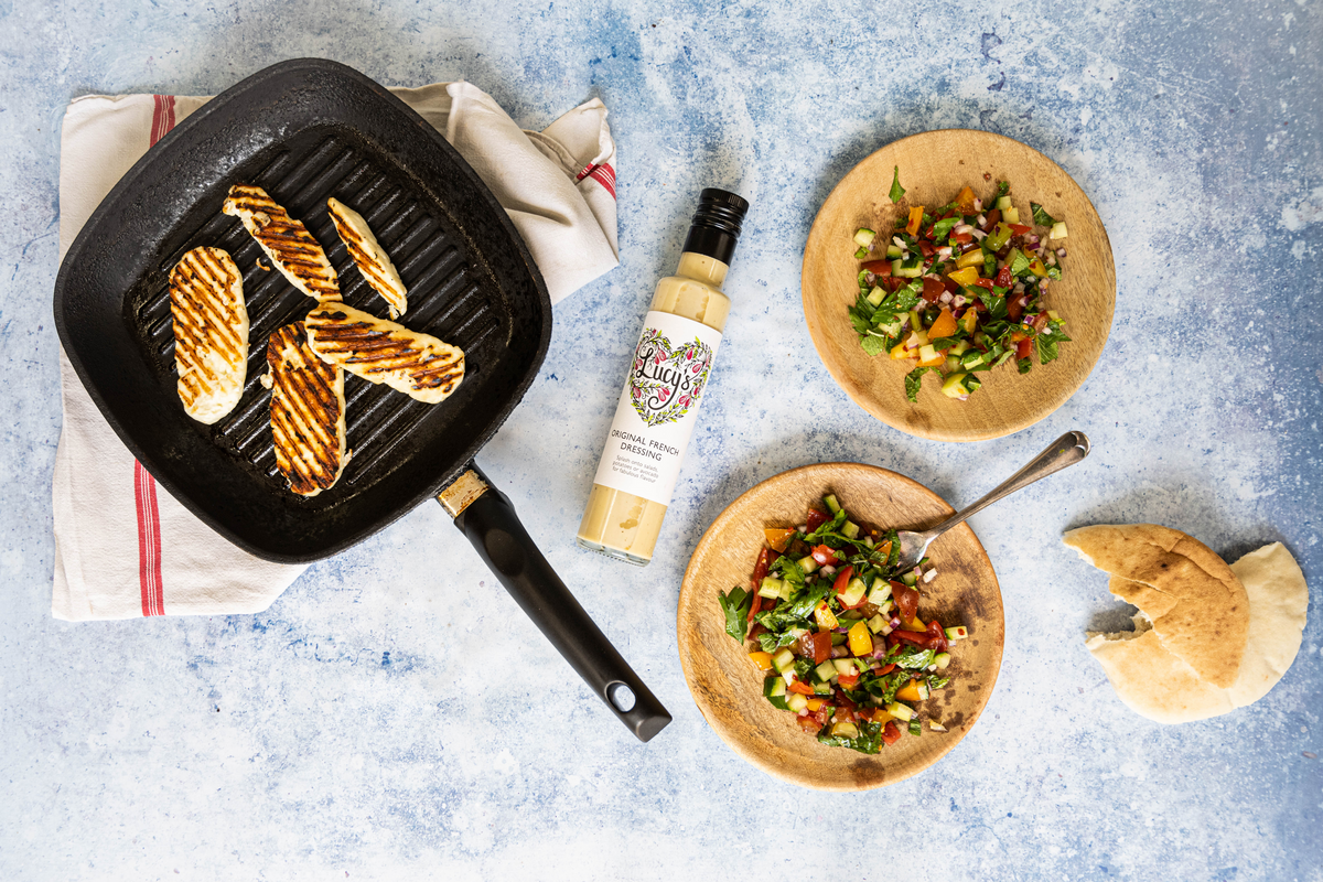 Chargrilled Halloumi and Herby Salsa with Lucy's Original French Dress – Lucy's Dressings