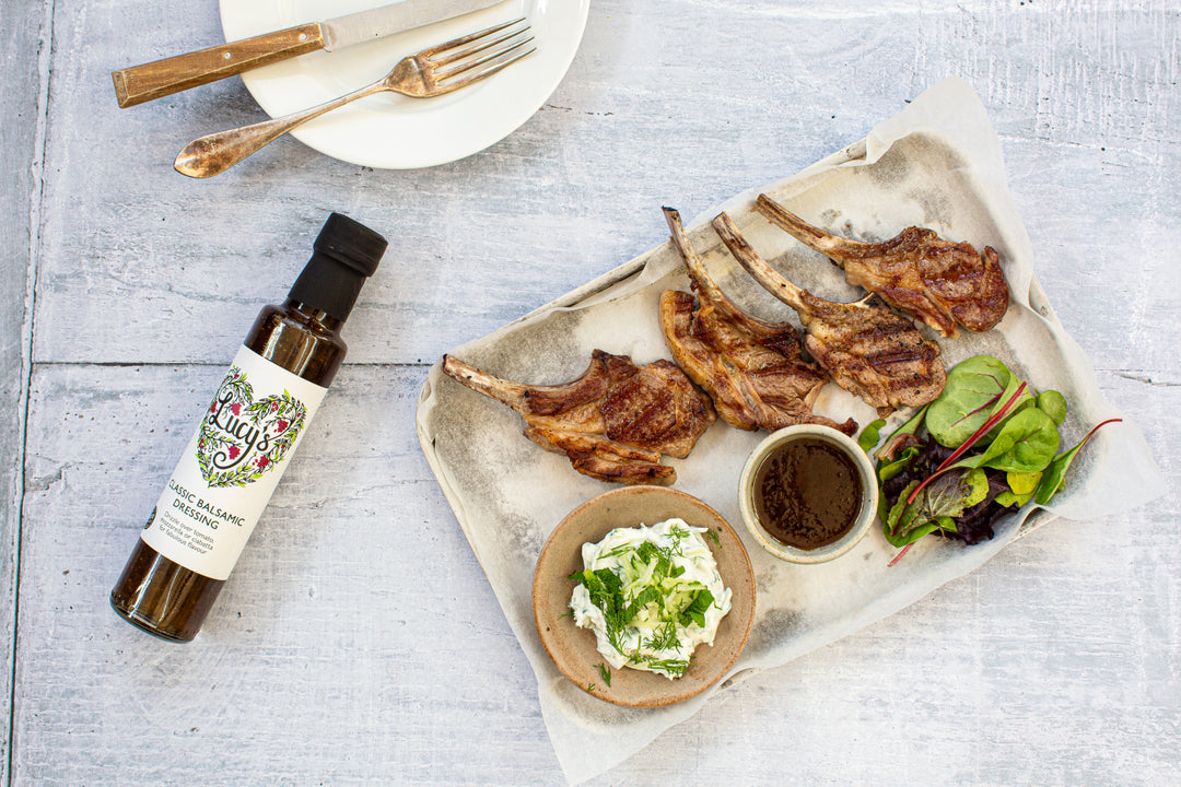 BBQ Marinated Lamb Cutlets with Tzatziki – Lucy's Dressings