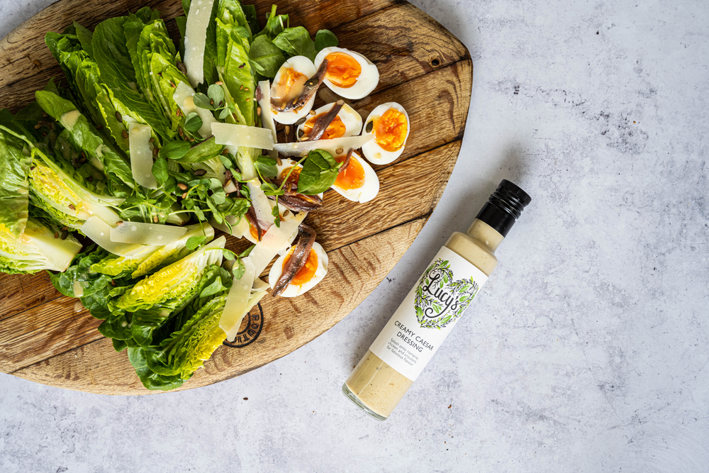 Caesar salad, Anchovies and Eggs with Lucy's Creamy Caesar Dressing