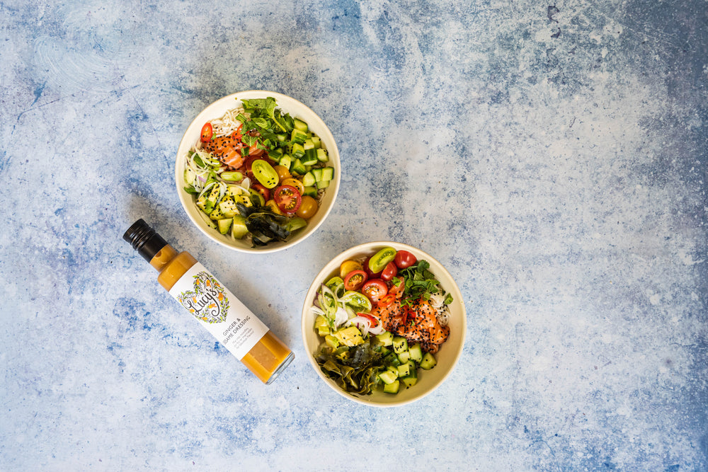 Salmon Poke Bowl with Lucy's Ginger & Sesame Dressing
