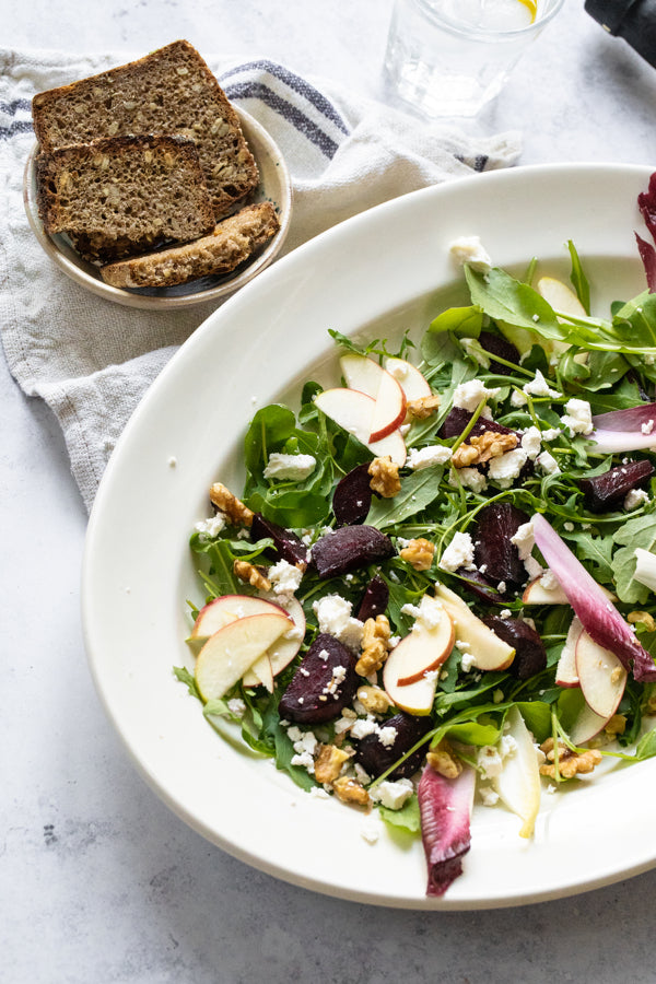 Apple, Beetroot, Goats Cheese and Walnut Salad