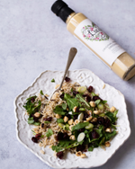 Wild rice salad with cranberries and Lucy's original french dressing