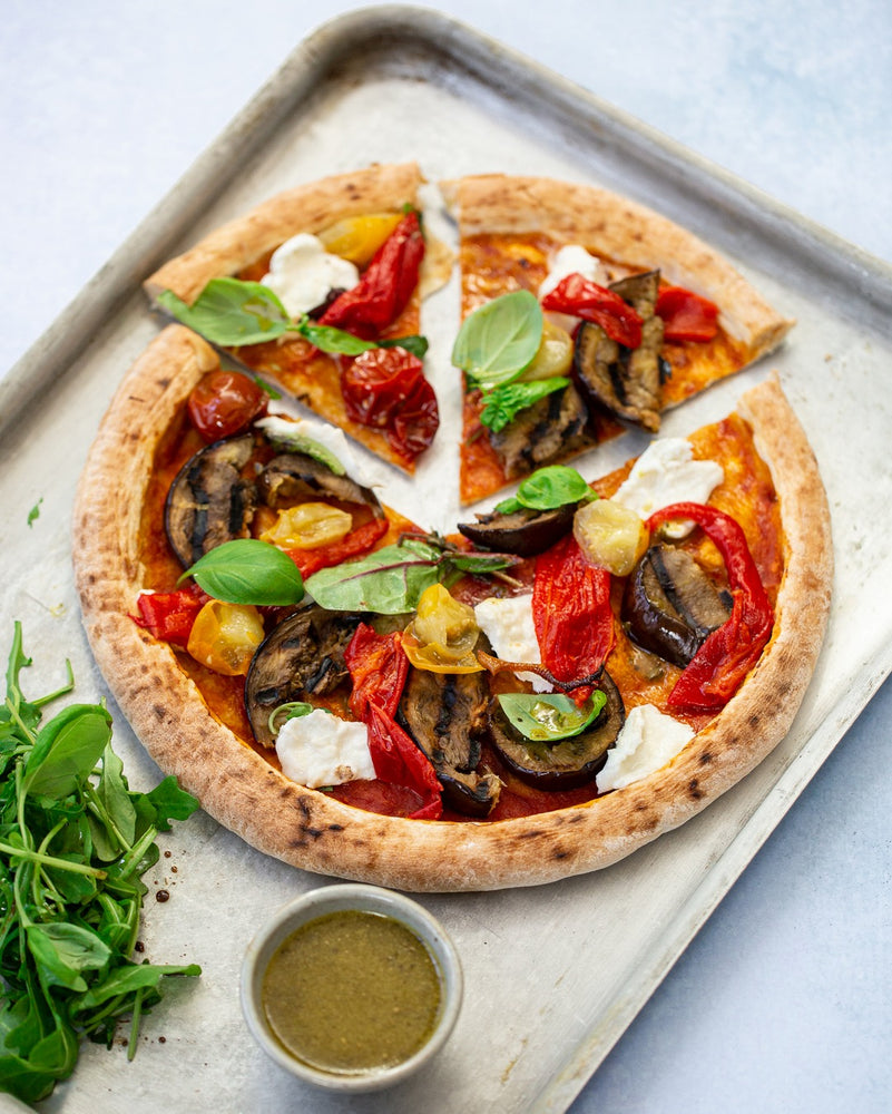 Roasted Vegetable and Mozzarella Pizza