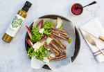 BBQ steak salad with parmesan and Lucy's Pesto Dressing